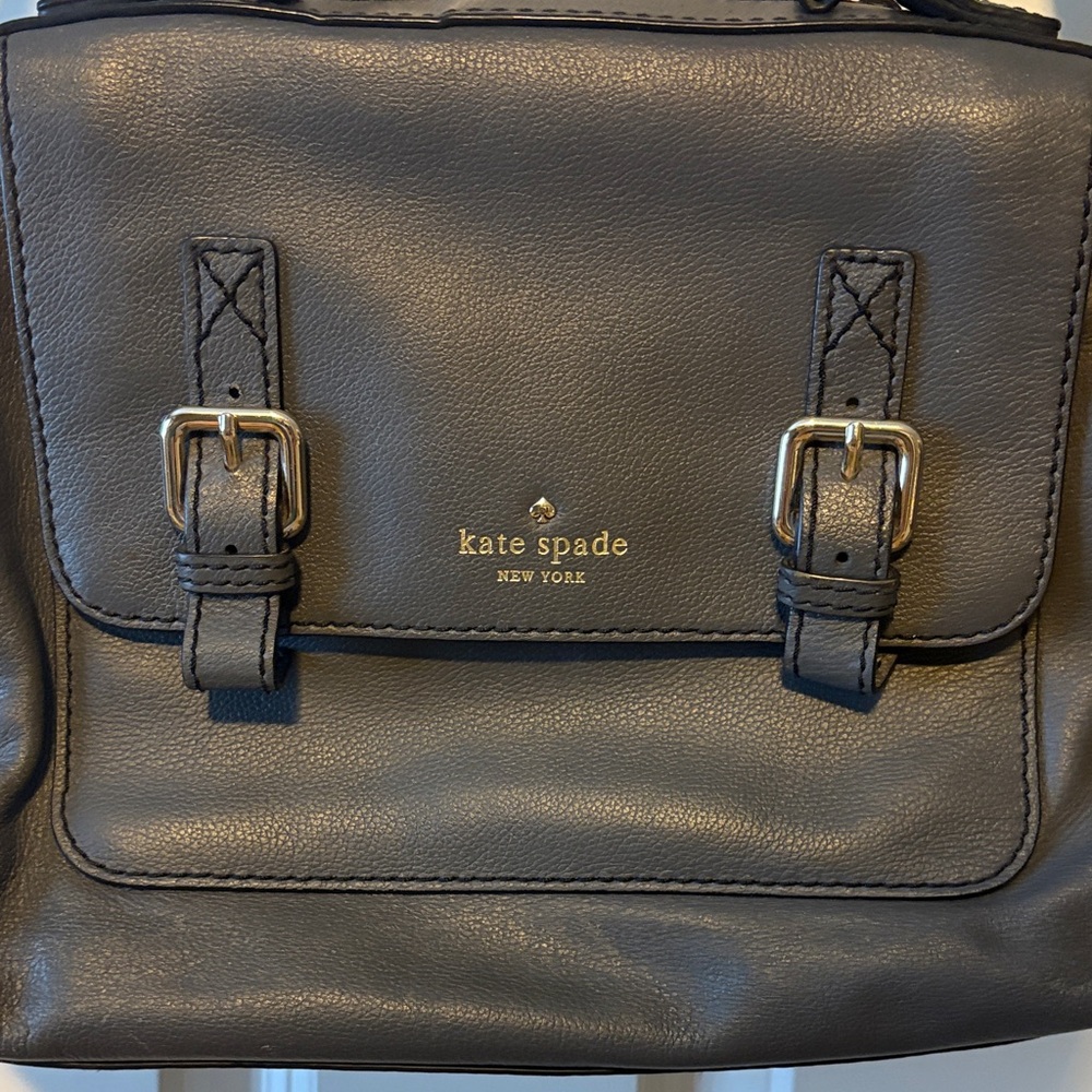Kate Spade Dark Gray Satchel with Buckle Accents